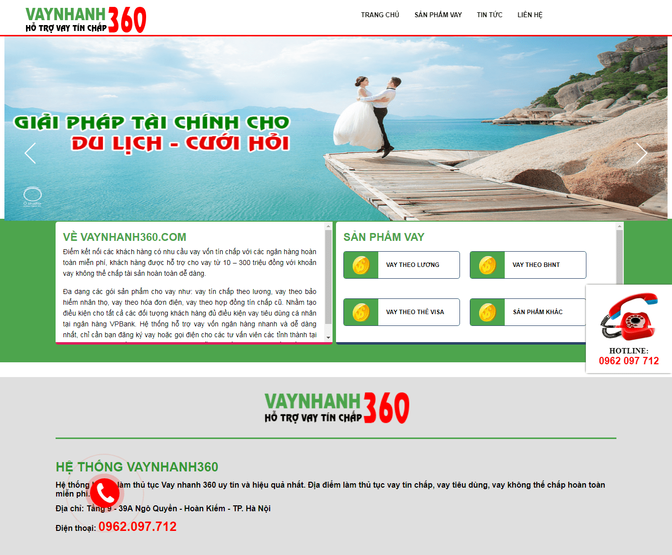 Thiết kế Web vay tín dụng vaynhanh360.com